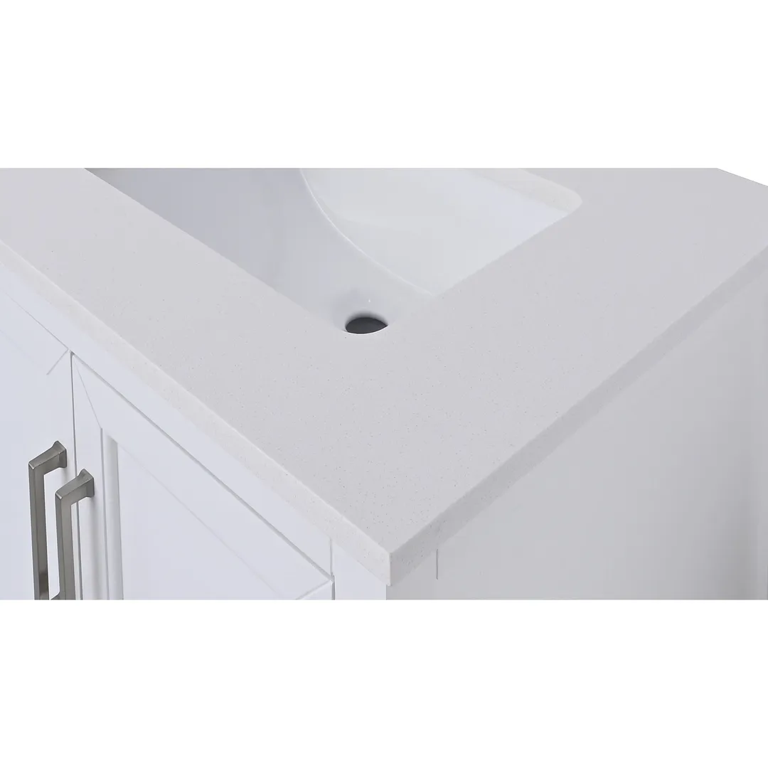 Avanity 25-in Everest White Quartz Bathroom Vanity Top with Rectangular Sink and 4-in Backsplash, in a room, photo 7 of 10