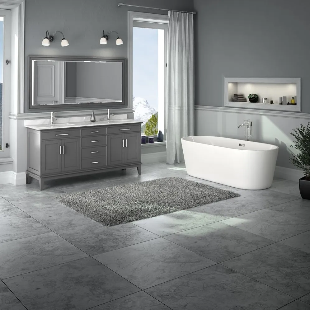 Wyndham Collection Margate 72-in Dark Gray Bathroom Vanity Cabinet, photo 6 of 9