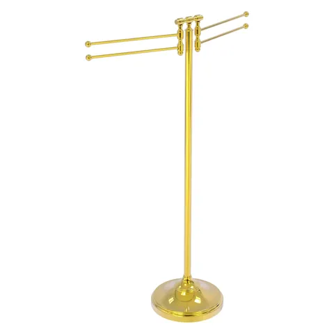 Towel Stand with 4 Pivoting Swing Arms in Matte White