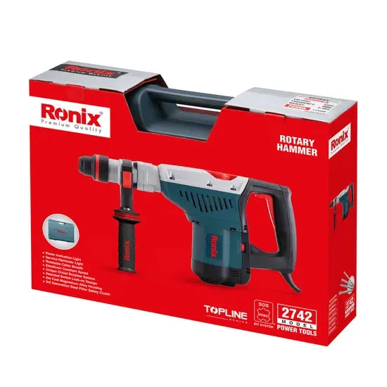 Ronix 2742 Corded Rotomartillo for Concrete Including 4 Drill Bits Carrying Case 13 Joules of Impact Energy Rotary Hammer, photo 3 of 6