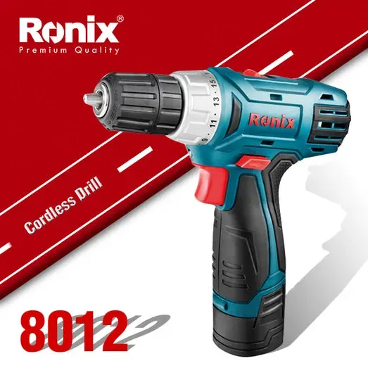 Ronix 8012 Cordless Drill Set Brushless Power Drill Kit with Fast Charger Keyless Chuck and Variable Speed Home Repairing Tool, photo 6 of 6