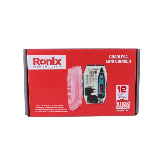 Ronix 8102K Mini Power Rotary Tool with Accessories Rechargeable Rotary Tool Metal Drilling Cutting Cordless Rotary Kit, photo 4 of 6