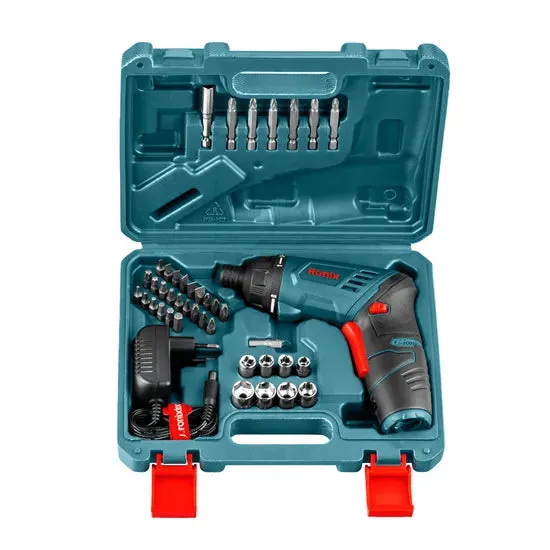Ronix 8530 Electric Screwdriver Rechargeable Set 40 Accessory Kit and Charger in Carrying Case Dual Cordless Screwdriver Kit, photo 4 of 6