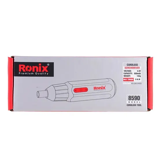 Ronix 8590 Electric Screwdriver Set Rechargeable 3.6V Cordless Screwdriver Kit with 9PCS Accessories Cordless Screwdriver, photo 3 of 6