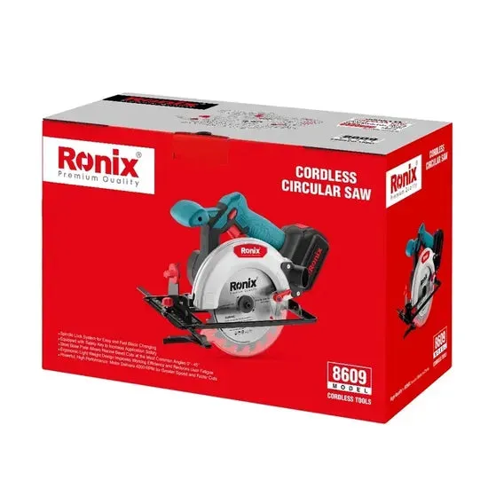 Ronix 8609 Cordless Circular Saw 20V 165mm Professional Wood Cutting Saw Home Use Brushless Circular Saw Kit, photo 6 of 6