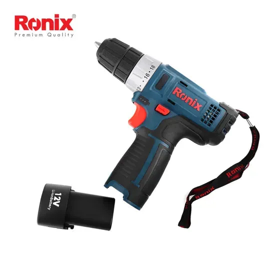 Ronix 8612c Cordless Drill Power Set with 1.5ah Li-ion Battery Brushless Drill 10mm Cordless Driver Drill, photo 3 of 6