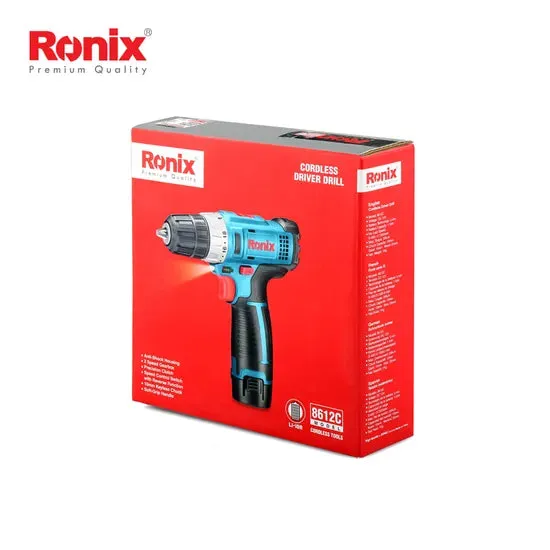 Ronix 8612c Cordless Drill Power Set with 1.5ah Li-ion Battery Brushless Drill 10mm Cordless Driver Drill, photo 6 of 6