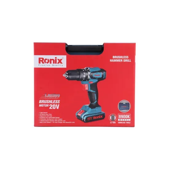 Ronix 8900/8900K Product Electric Hand Tools Brushless Cordless Hammer Drill Combo Tools Kit Set with Lithium Battery, photo 3 of 6