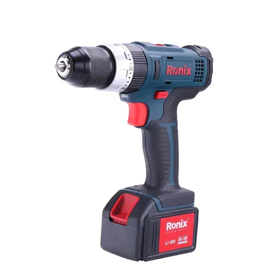 Ronix High Quality Model 8618n Two 18V Li-ion Batteries 10mm Cordless Drill Driver, photo 5 of 6