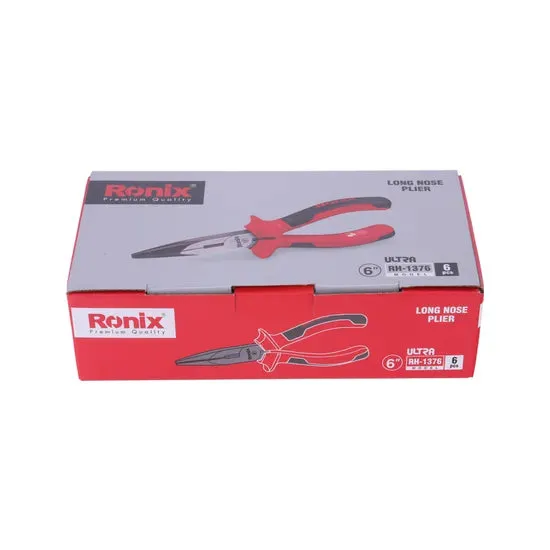 Ronix High Quality Model Rh-1376 Hand Tools 6 Inch Cr-V Alloy Steel Stiffened Tongs Mouth Cutting Pliers Long Nose Pliers, photo 6 of 6
