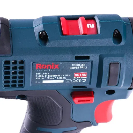 Ronix Hot-Selling Waterproof Model 8618 12V 1.5ah Li-ion Cordless Impact Drill Driver, photo 4 of 6