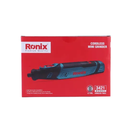 Ronix Model 3421 DC 8V Battery Cordless Rotary Tool Kit Mini Portable Angle Grinder Set Electric Power Grinder Tools Kit, photo 4 of 6