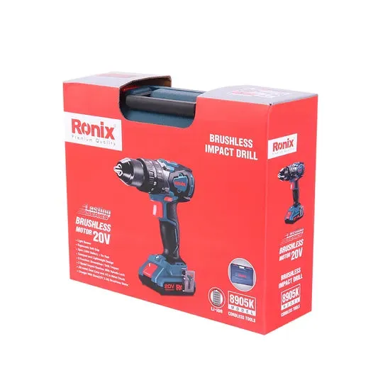 Ronix Model 8905K 20V 13mm Brushless Cordless Hammer Drill Kit, photo 6 of 6