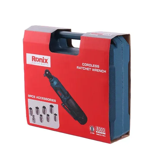 Ronix Product 8303 12V 55n. M High Torque 230rpm Cordless Ratchet Wrench Kit, photo 5 of 6