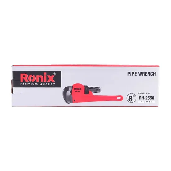 Ronix Rh-2550 Pipe Wrench 8" Heavy Duty Aluminum Steel Straight Telescopic Pipe Stainless Steel Adjustable Wrench, photo 6 of 6