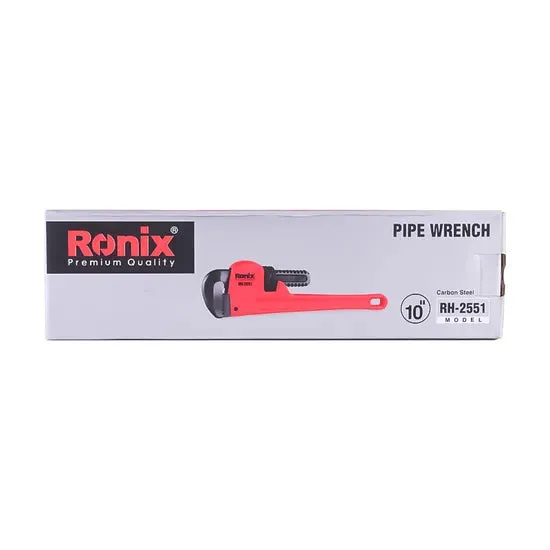 Ronix Rh-2551 Pipe Wrench 10" Heavy Duty Aluminum Steel Straight Telescopic Pipe Stainless Steel Adjustable Wrench, photo 6 of 6