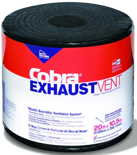 Cobra Ridge Vent, 8 in. or 10.5 in × 20 ft Roll, Black