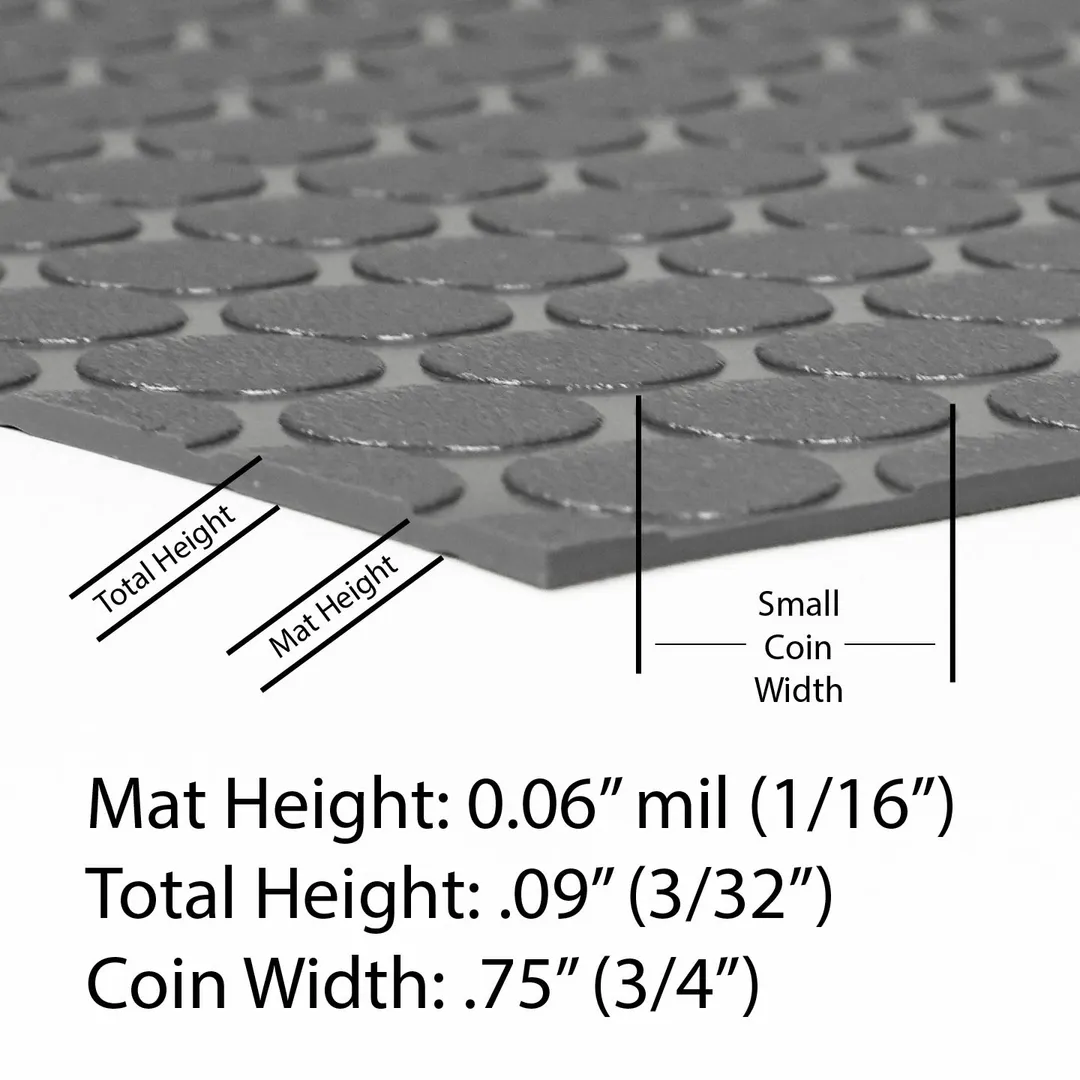 G-Floor Small Coin 5 ft. x 10 ft. Slate Grey Commercial Grade Vinyl Garage Flooring Cover and Protector, photo 6 of 7