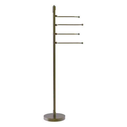 Soho Collection Freestanding 4 Pivoting Swing Arm Towel Stand in Antique Brass