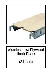 Plywood/Aluminum Hook Scaffold Plank, 10 ft × 19 in