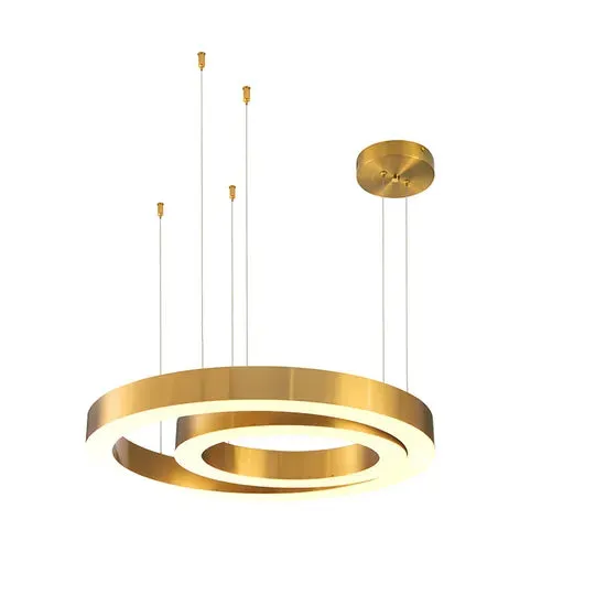 DLSS LIGHTING Simple Chandelier Lighting Design Gold Metal Home Decor LED Pendant Lamp light, photo 6 of 6