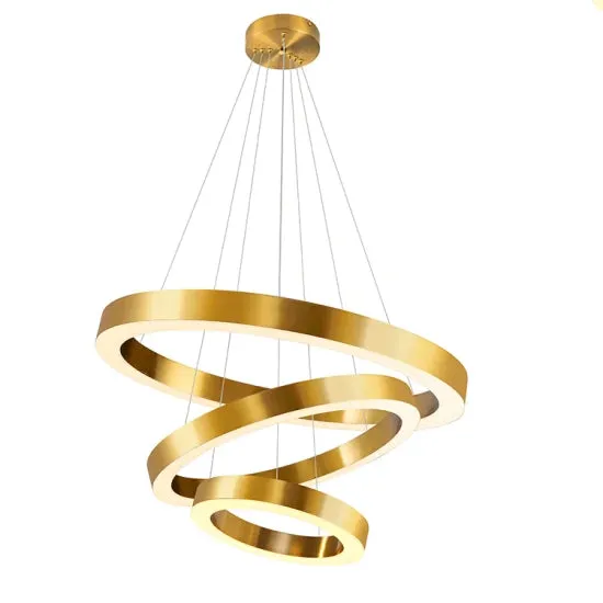 DLSS LIGHTING Simple Chandelier Lighting Design Gold Metal Home Decor LED Pendant Lamp light, photo 4 of 6