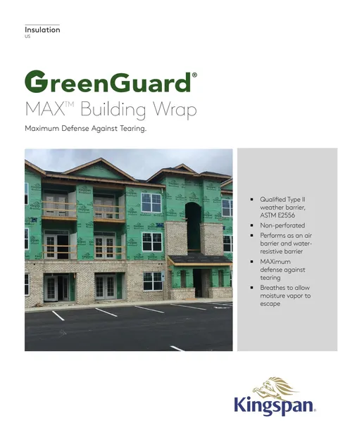 Kingspan GreenGuard VW Building Wrap 9 × 150 ft