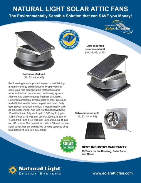 Solar Attic Fan Roof Mount