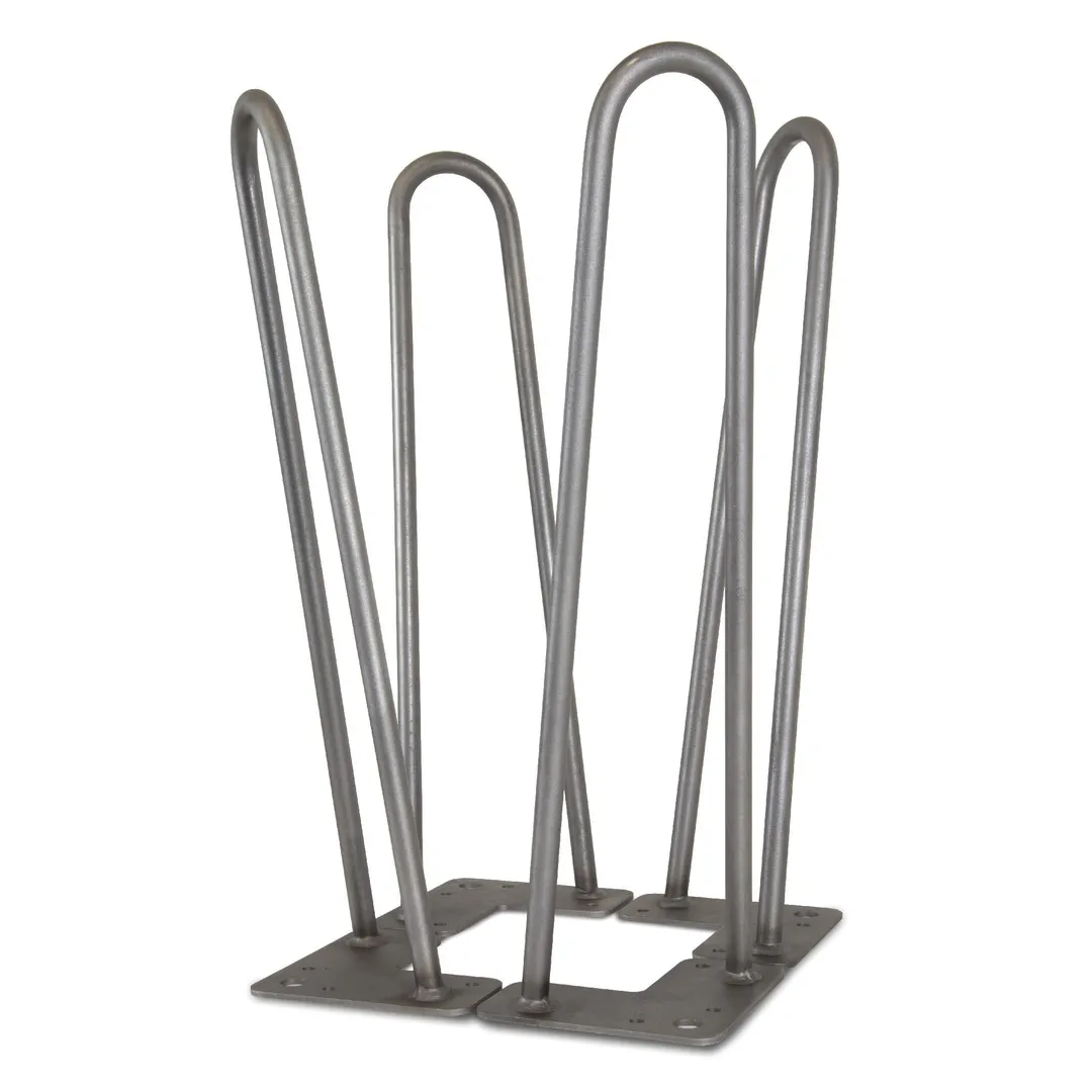 WEN 1/2 in. Diameter x 16 in. Mid‑Century Modern Raw Steel Hairpin Table Legs (4-Pack), photo 3 of 6