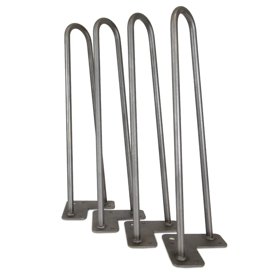 WEN 1/2 in. Diameter x 16 in. Mid‑Century Modern Raw Steel Hairpin Table Legs (4-Pack), photo 2 of 6