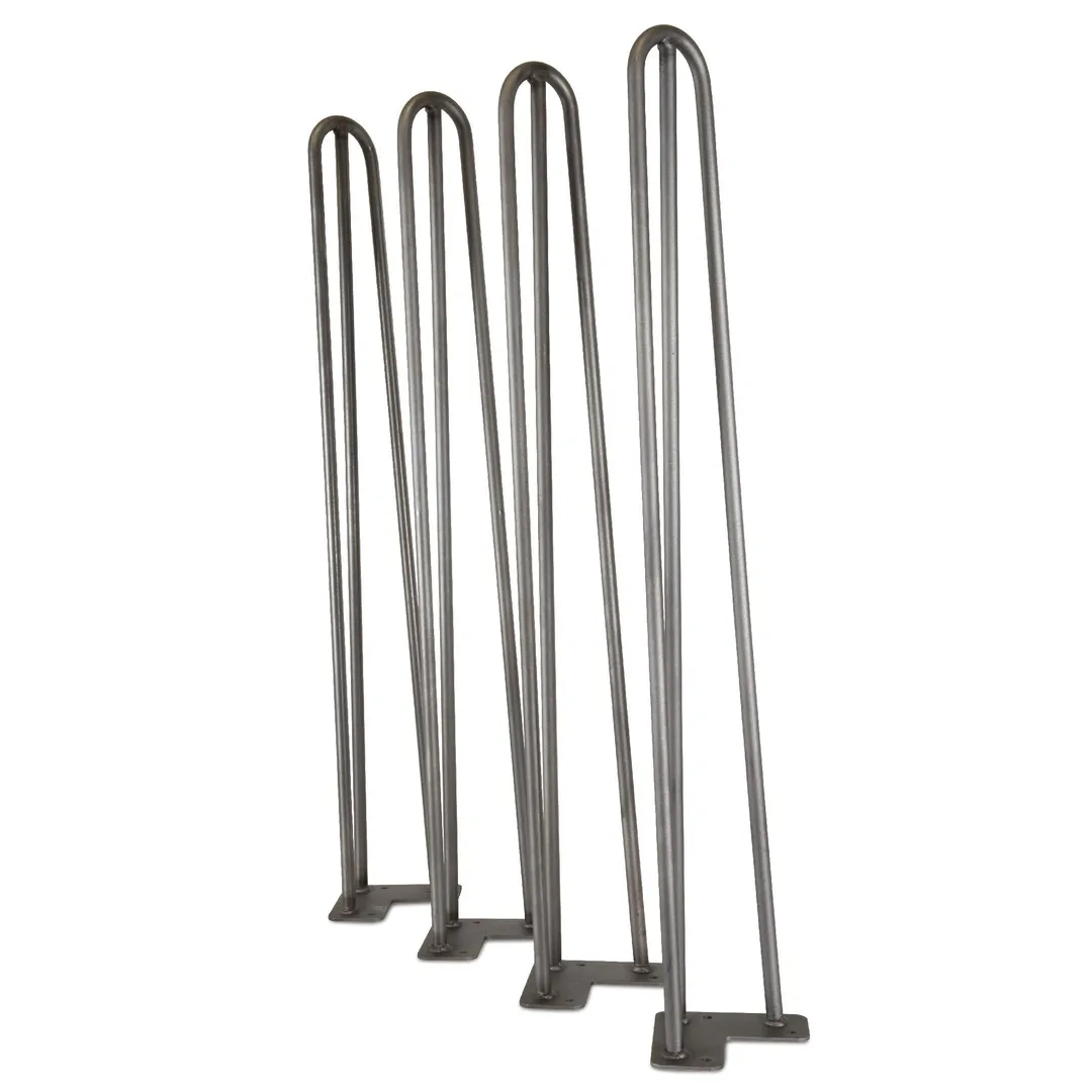 WEN 1/2 in. Diameter 28 in. Mid-Century Modern Raw Steel Hairpin Table Legs, 4-Pack, photo 2 of 3