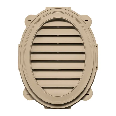 Oval Gable Vent, 21 × 27 in Vinyl Vent in Tan or White