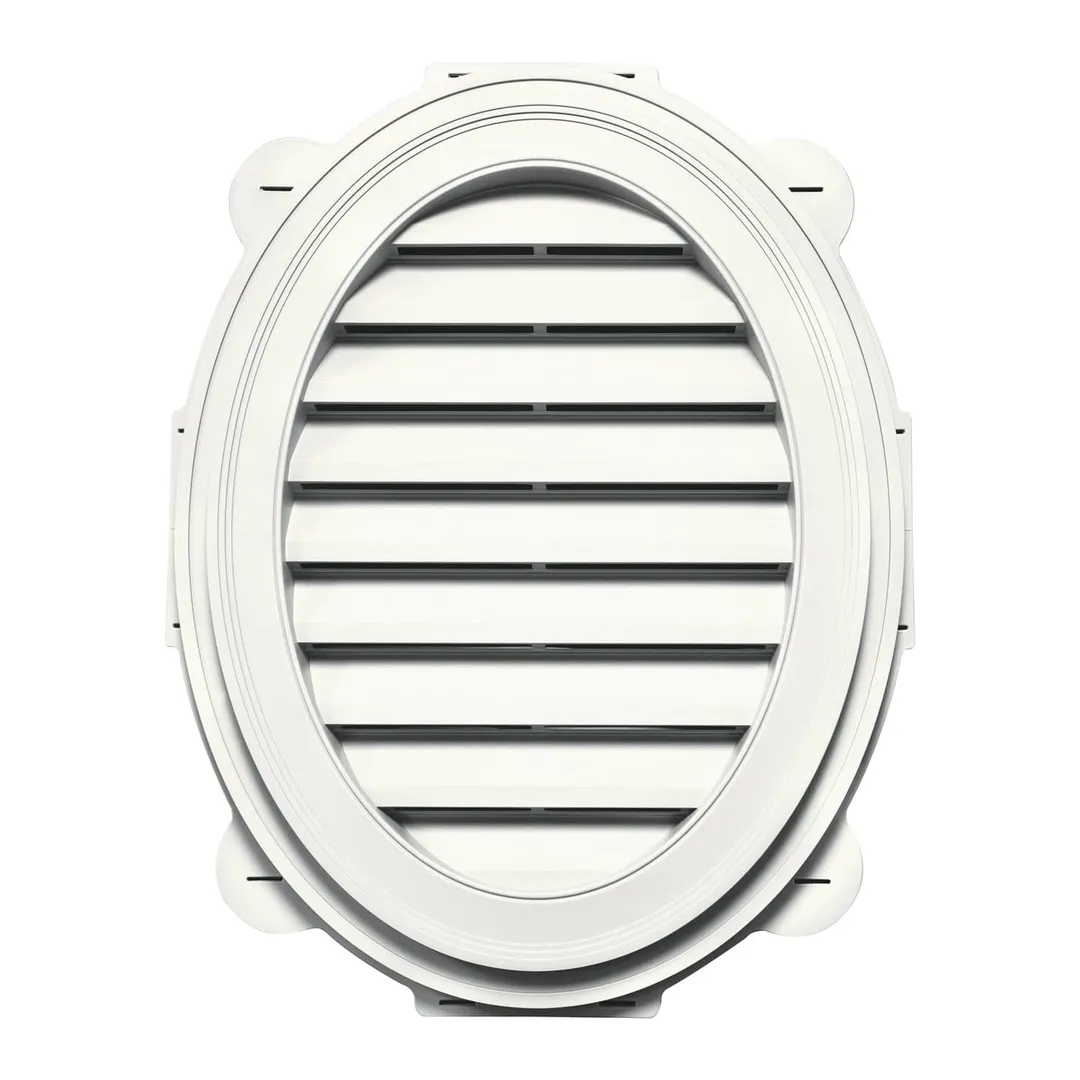 TopShield Oval Gable Vent, 21 in. x 27 in. Vinyl Vent in Tan or White, photo 2 of 2
