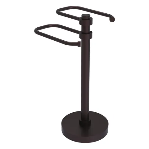 Free Standing Two Arm Guest Towel Holder in Antique Bronze