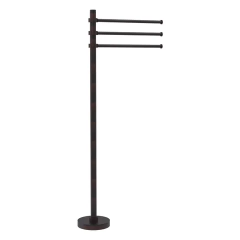 Towel Stand with 3 Pivoting 12-in Arms in Polished Nickel