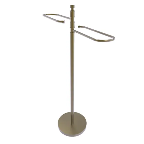 Antique Bronze Freestanding Towel Rack, Solid Brass, 21.5 × 35 × 8.5 in