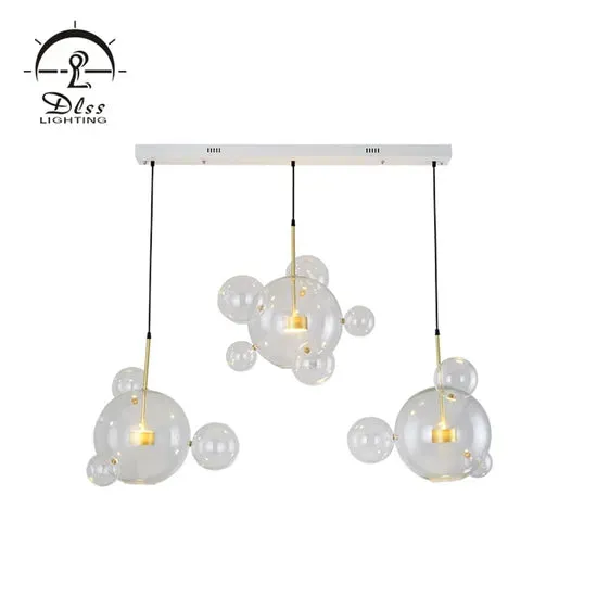 DLSS Lighting The Lovely Glass LED Chandelier Lamp for Living Room Pendant Light, in a room, photo 4 of 4