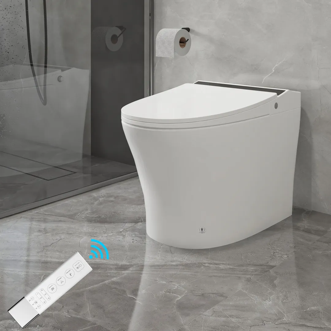 Vanity Art Elongated Smart Toilet Bidet, 1-Piece, 1.28 GPF, White, Auto Flush, Heated Seat, Air Drying, Remote Control, LED Display, photo 4 of 8