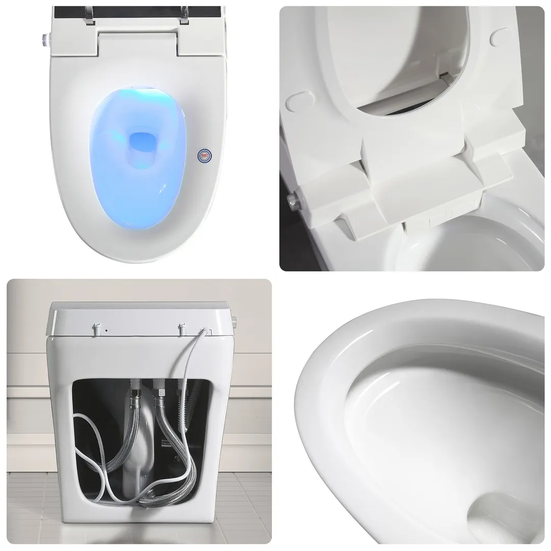 Vanity Art Elongated Smart Toilet Bidet, 1-Piece, 1.28 GPF, White, Auto Flush, Heated Seat, Air Drying, Remote Control, LED Display, photo 8 of 8
