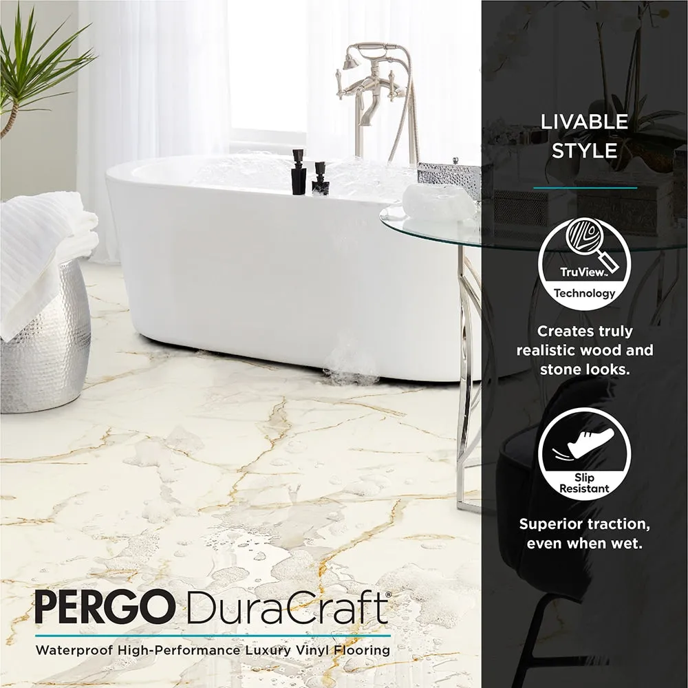 Pergo Pergo DuraCraft +WetProtect Lillie Sable Oak 22-mil x 7-1/2-in W x 47-3/4-in L Waterproof Click Lock Luxury Vinyl Plank Flooring ( 17.32-sq ft Per Carton ), photo 7 of 8