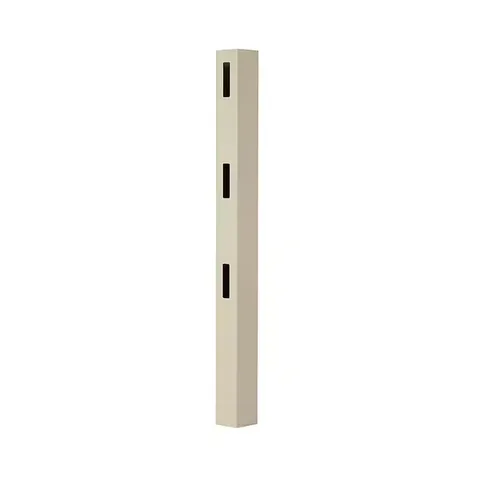 5 in × 5 in × 7 ft Tan Vinyl Ranch 3-Rail Fence End Post