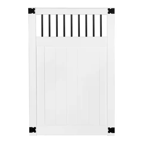 Pro Series 4 ft wide · 6 ft high White Vinyl Woodbridge Baluster Top Privacy Fence Gate