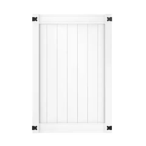 Pro Series 4 ft wide · 6 ft high White Vinyl Woodbridge Privacy Fence Gate
