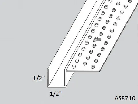 AS8710 Architectural F Reveal Bead 1/2 × 1/2 in PVC Drywall Trim