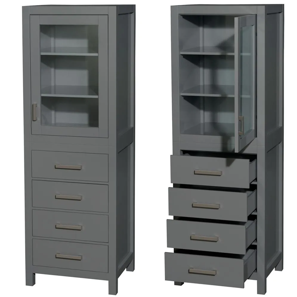 Wyndham Collection Sheffield 72-in Dark Gray Double Sink Bathroom Vanity with White Carrara Marble Top, Mirrors Included, photo 5 of 9