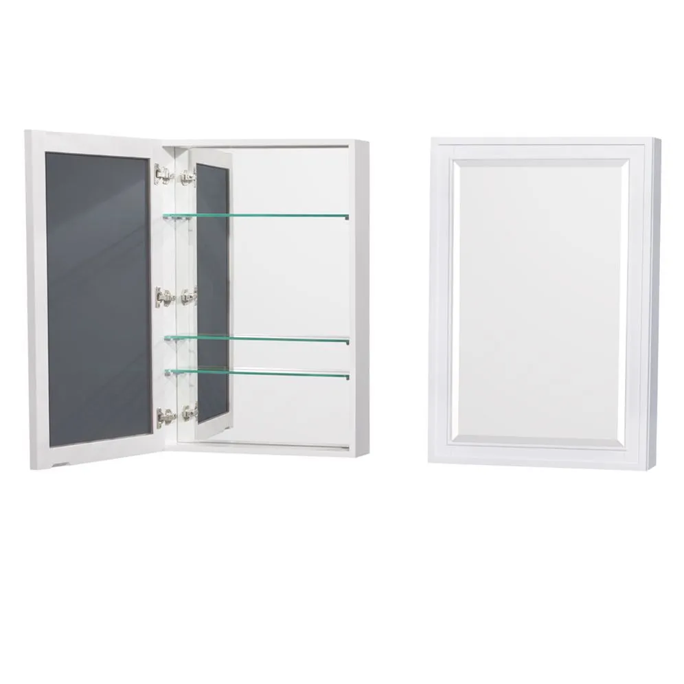 Wyndham Collection Berkeley 48-in White Bathroom Vanity Cabinet with Mirror, photo 8 of 9