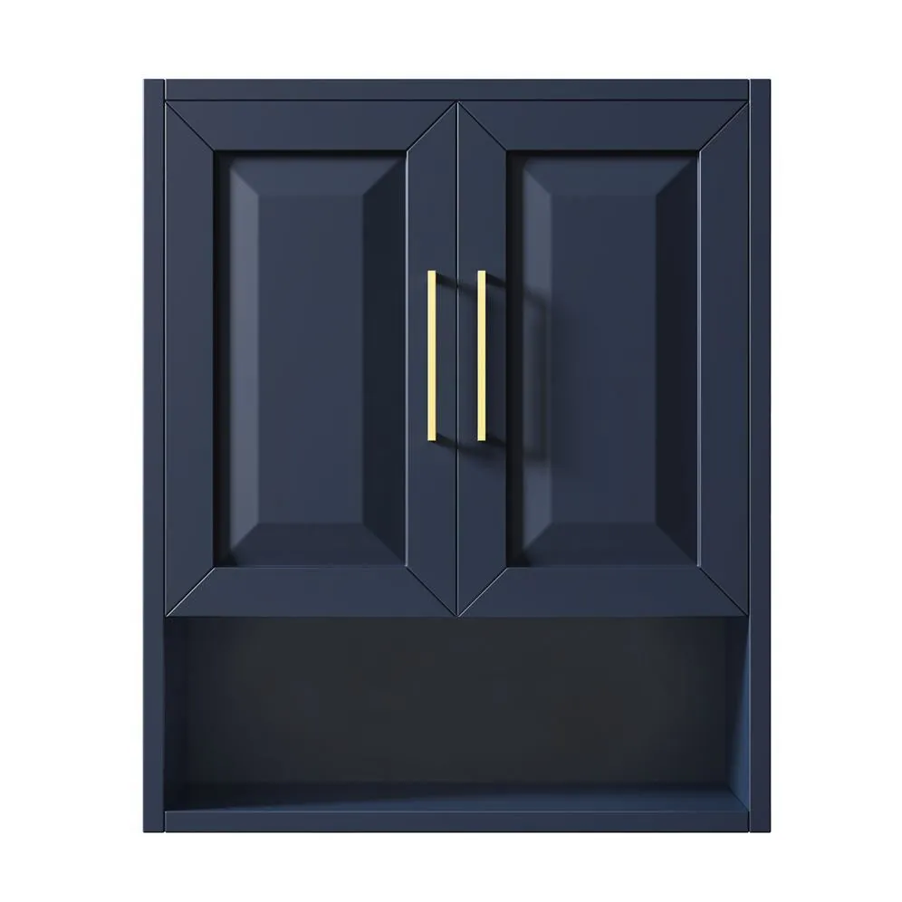 Wyndham Collection Daria 25"W x 9"D Dark Blue Over-the-Toilet Wall Storage Cabinet, photo 2 of 6