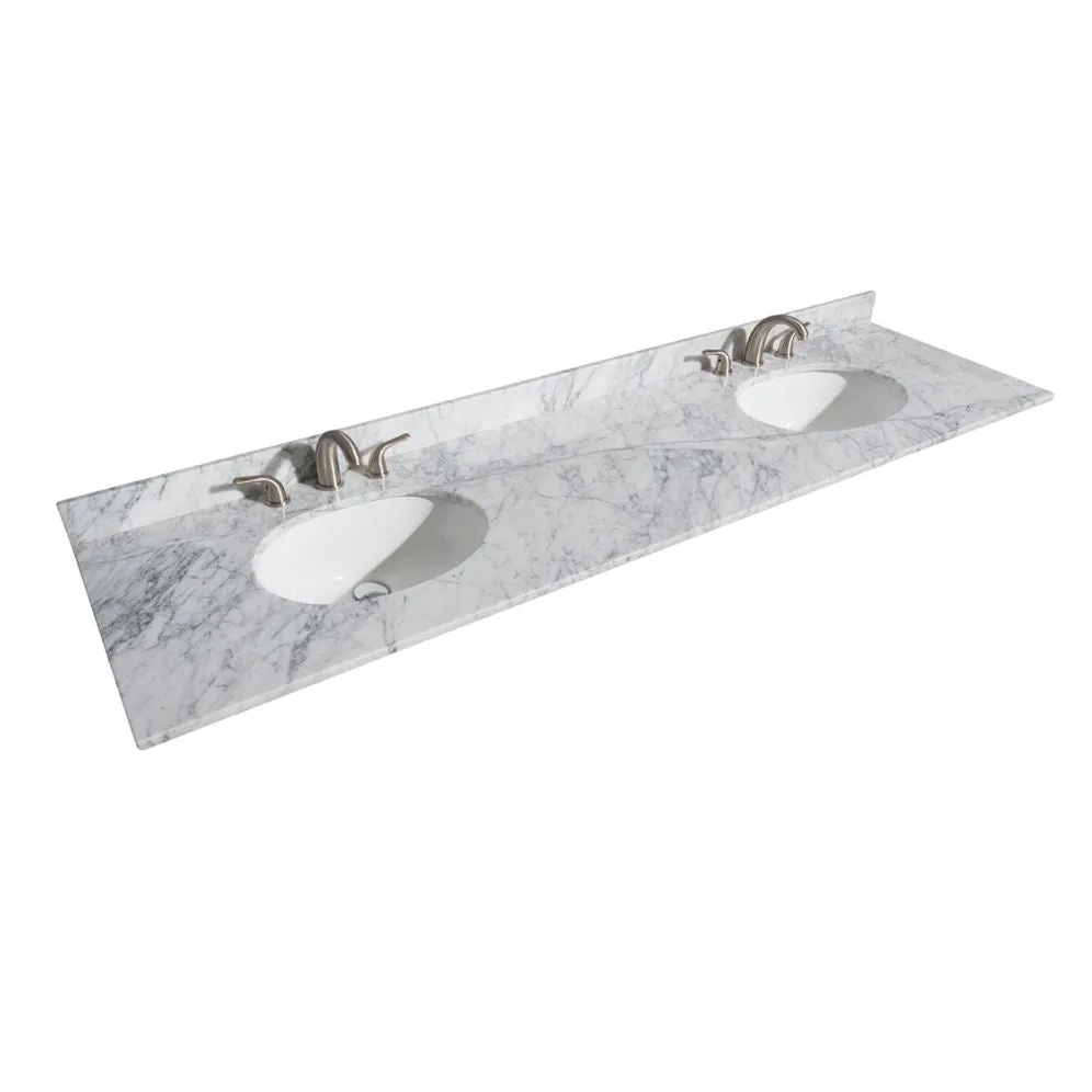 Wyndham Collection Margate 80-in White Double Sink Bathroom Vanity with White Marble Top, photo 3 of 6