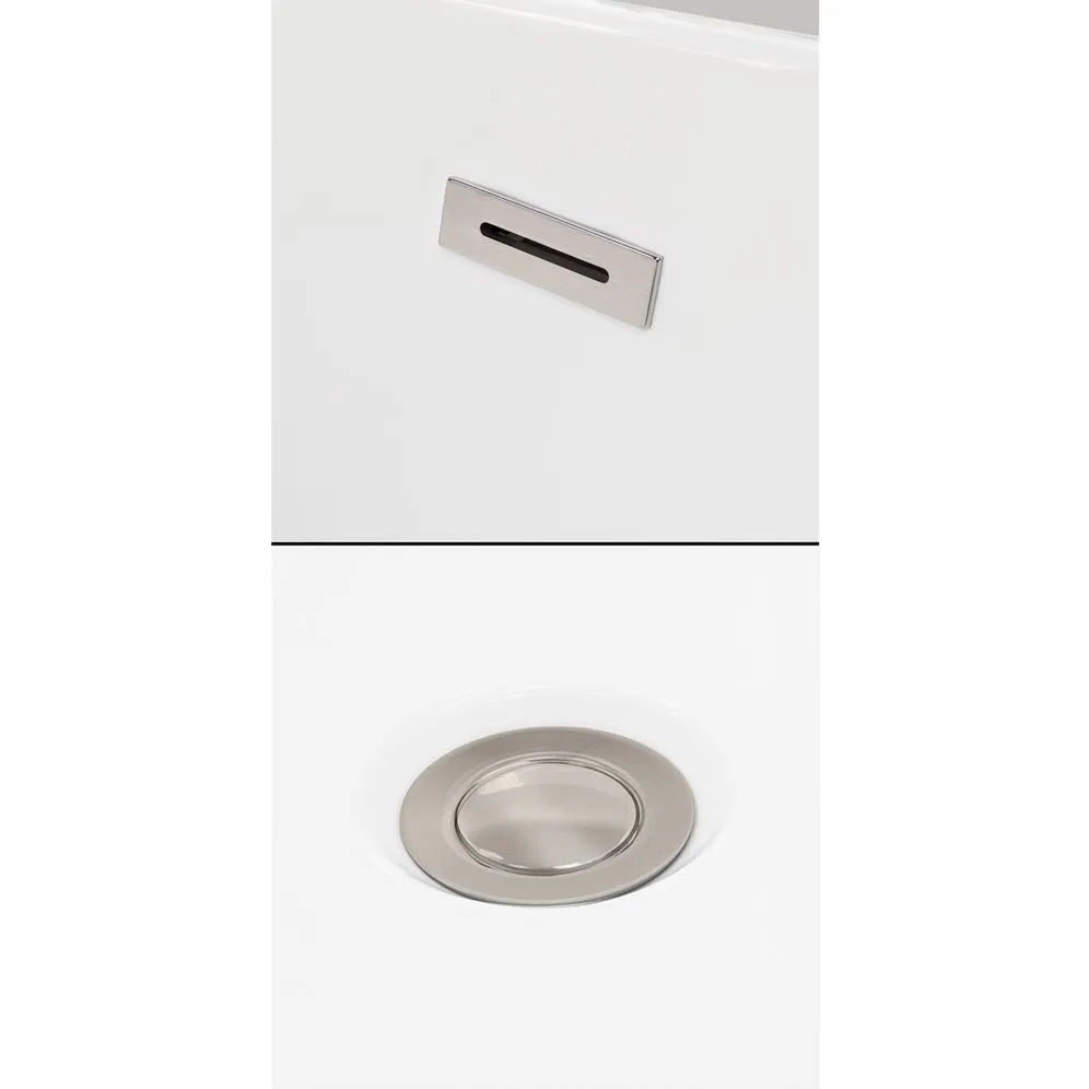 Wyndham Collection Rebecca 69.6 in. Acrylic Flatbottom Non-Whirlpool Bathtub in White with Brushed Nickel Trim, photo 6 of 9