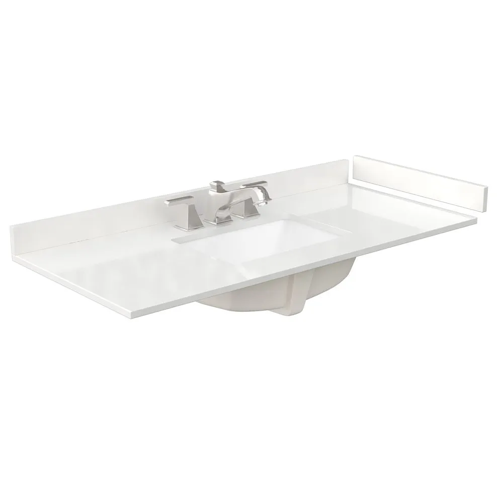 Wyndham Collection Avery 48-in White Single Sink Bathroom Vanity with White Carrara Marble Top, Mirror Included, photo 12 of 12